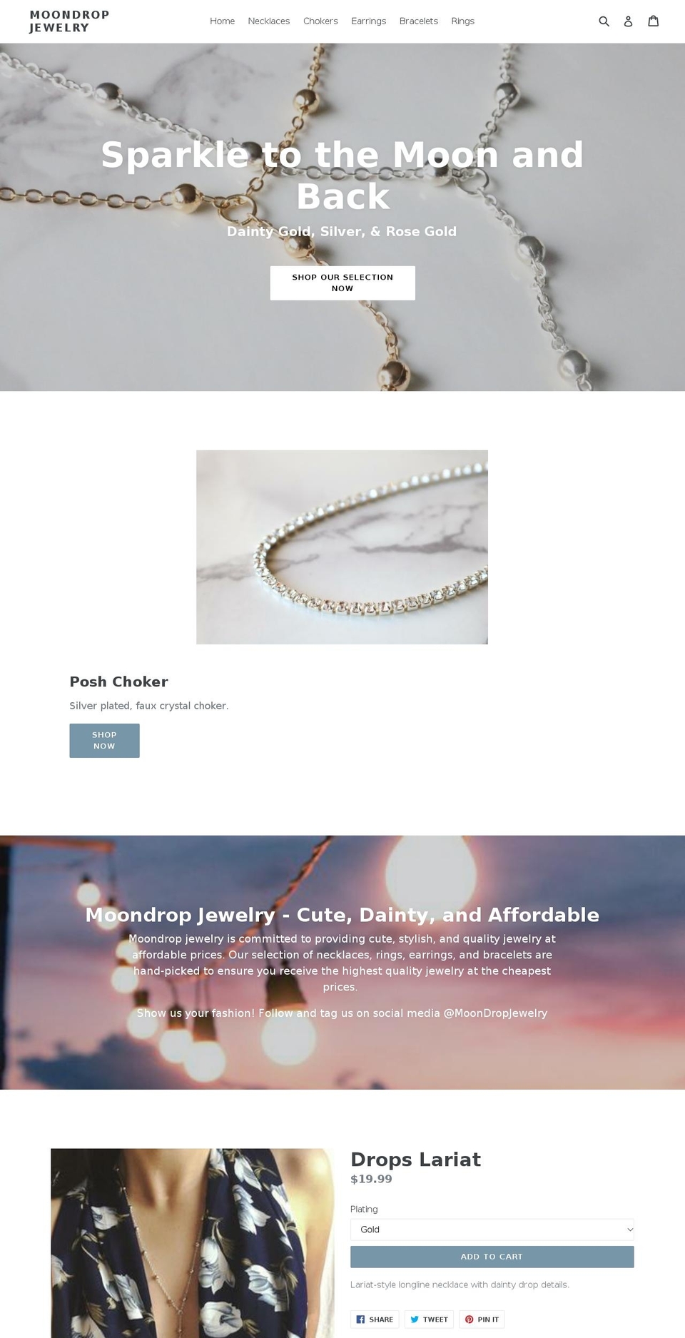 moondropjewelry.com — Shopify storefront screenshot