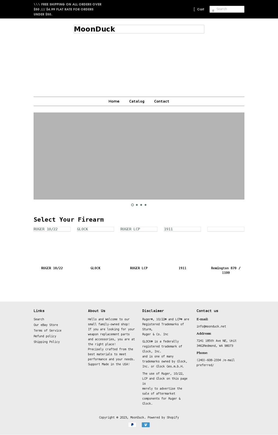 moonduck.net shopify website screenshot