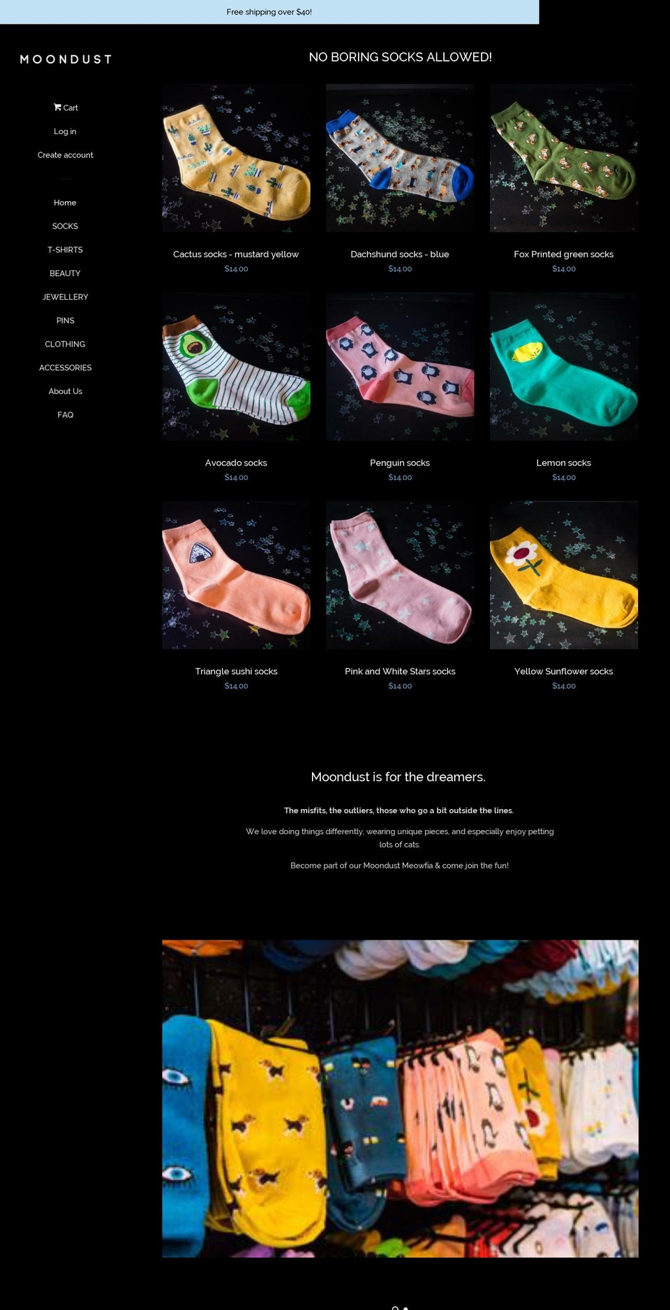 moondust.com.au shopify website screenshot