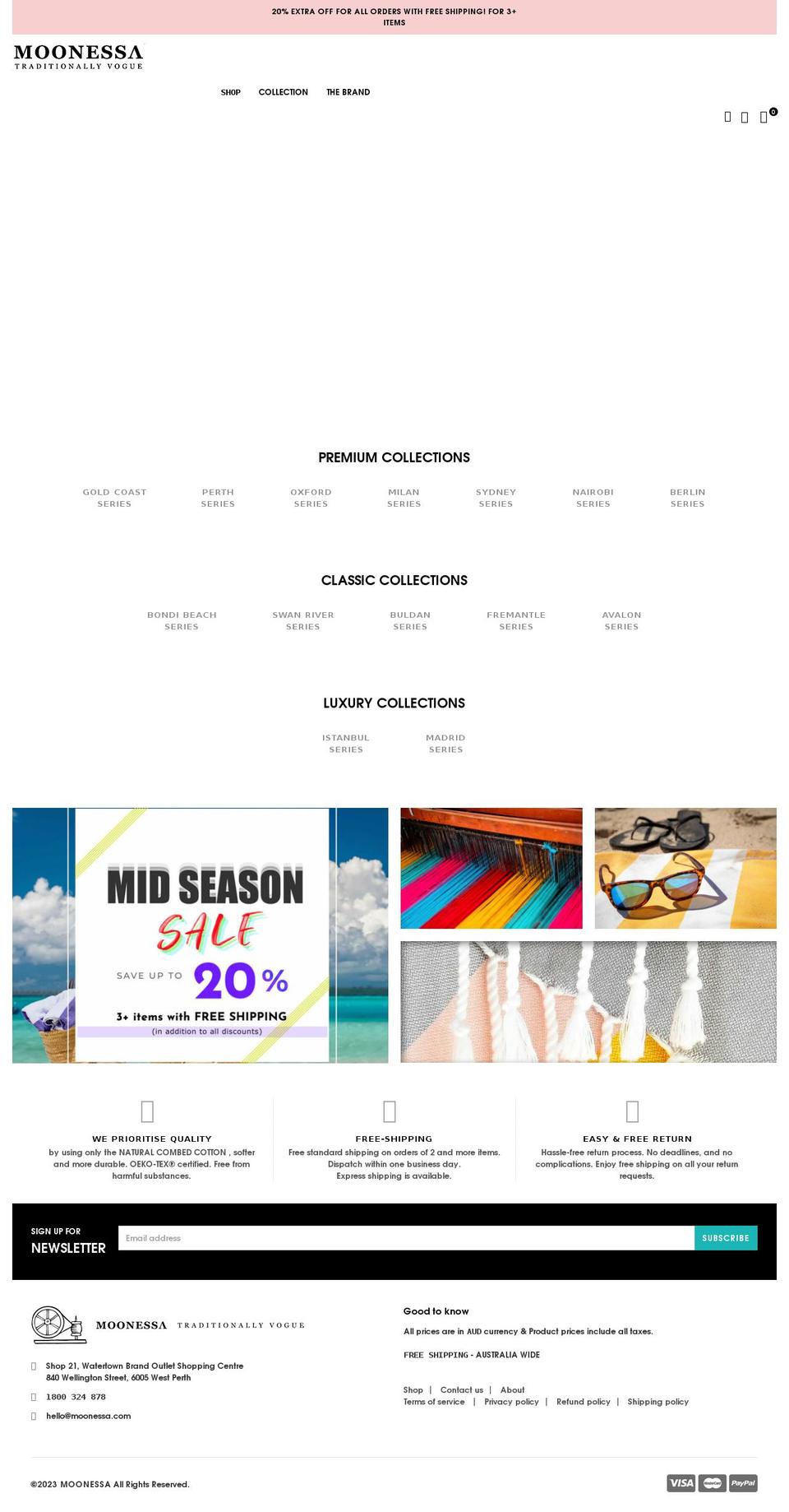moonessa.com shopify website screenshot