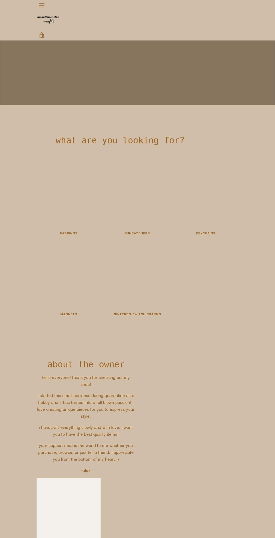 moonflowerclay.com shopify website screenshot