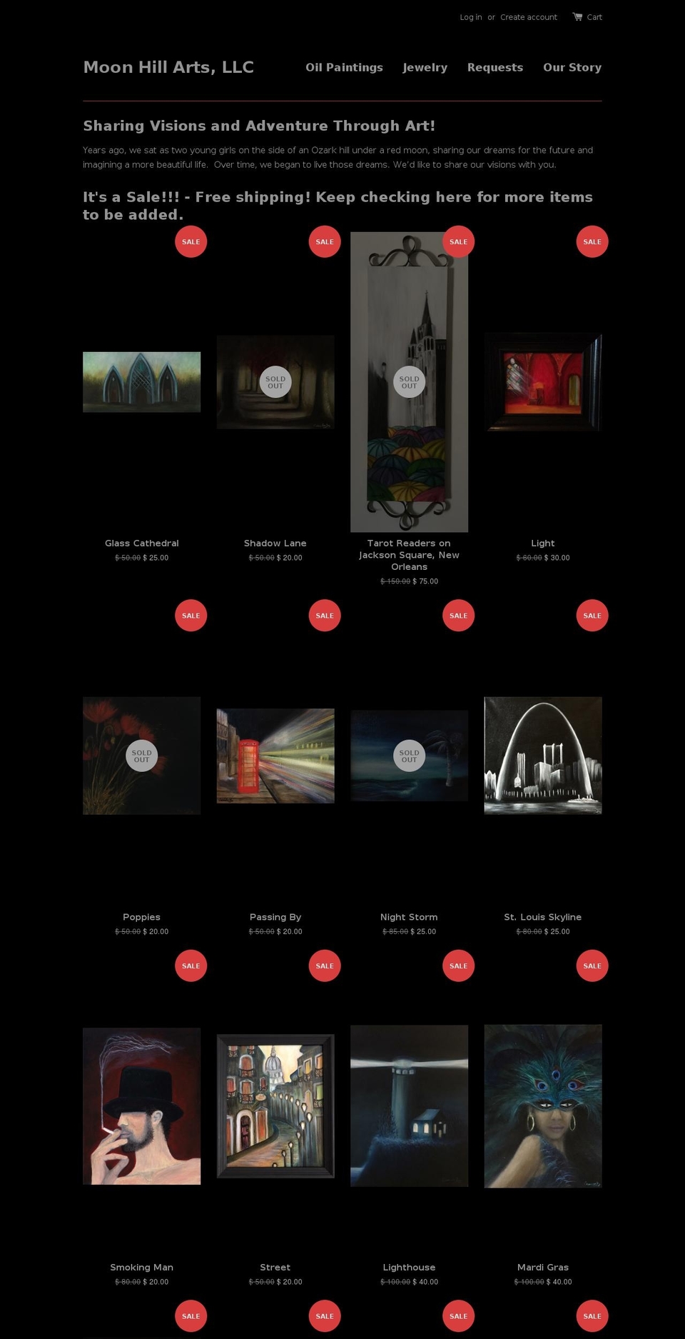 moonhillarts.com — Shopify storefront screenshot