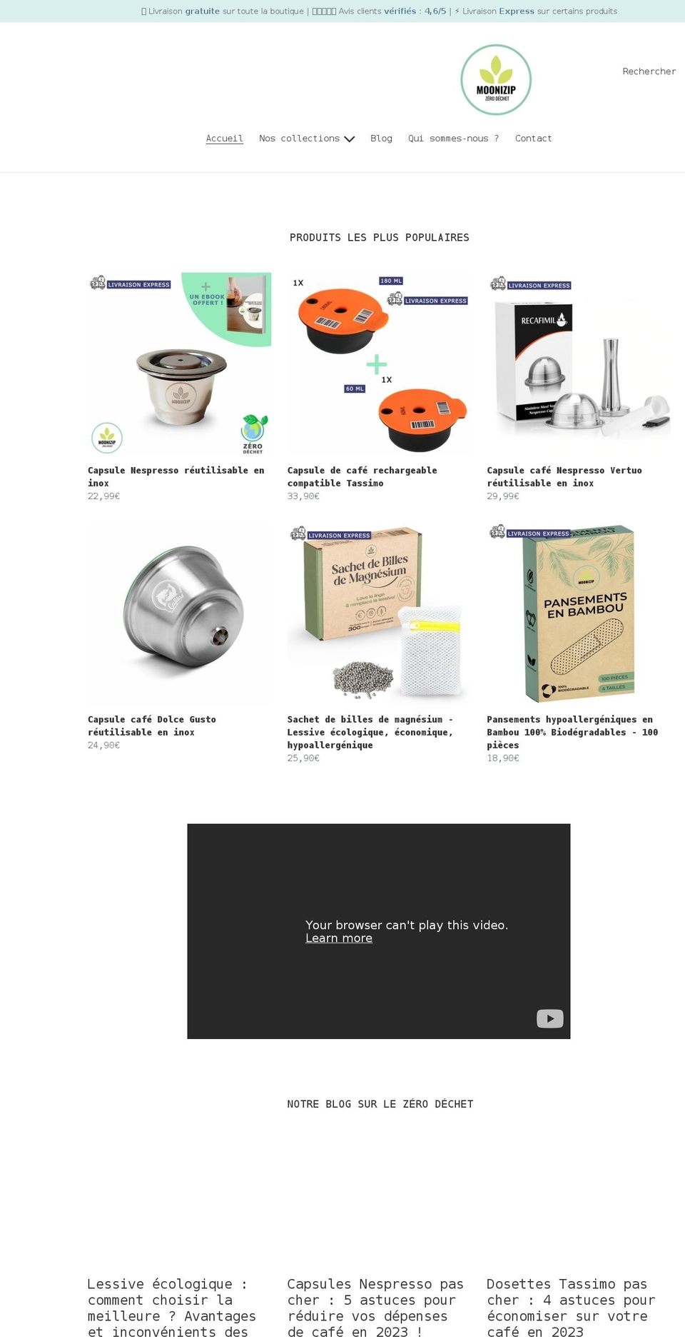 moonizip.com shopify website screenshot