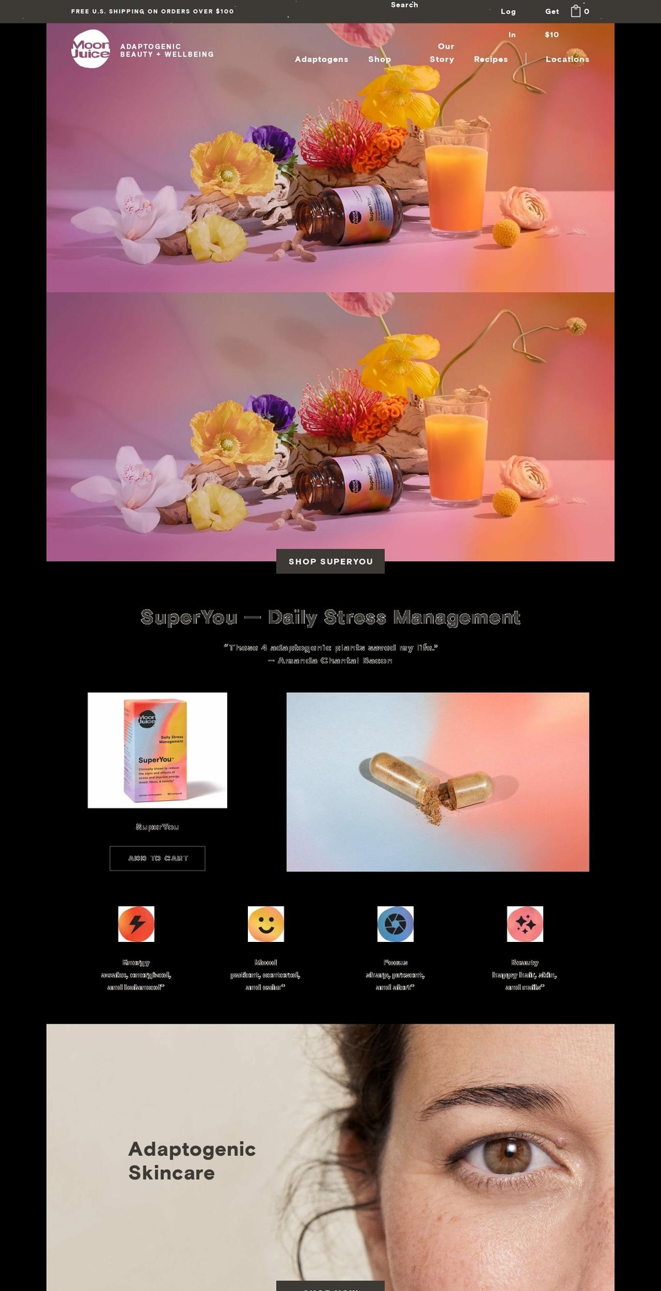 moonjuice.net shopify website screenshot