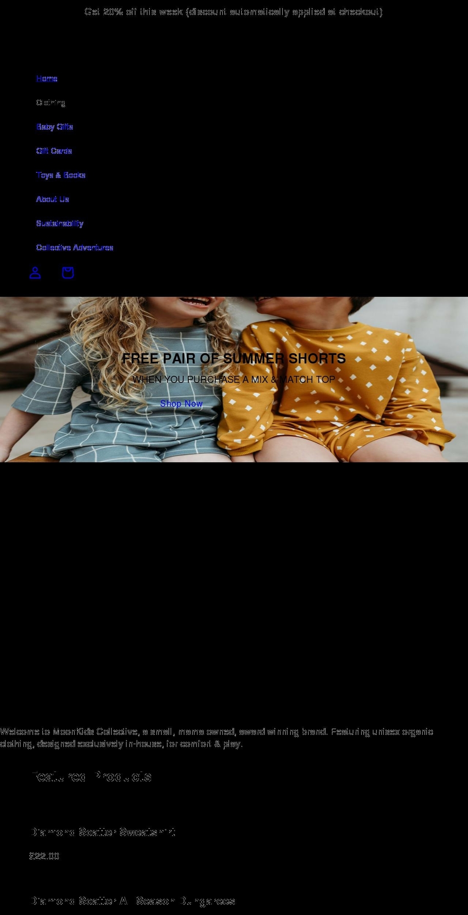 moonkidscollective.com shopify website screenshot