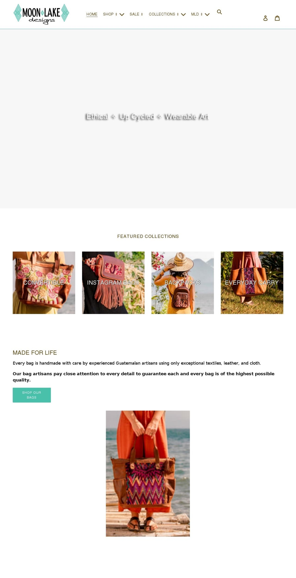 moonlakebags.com shopify website screenshot