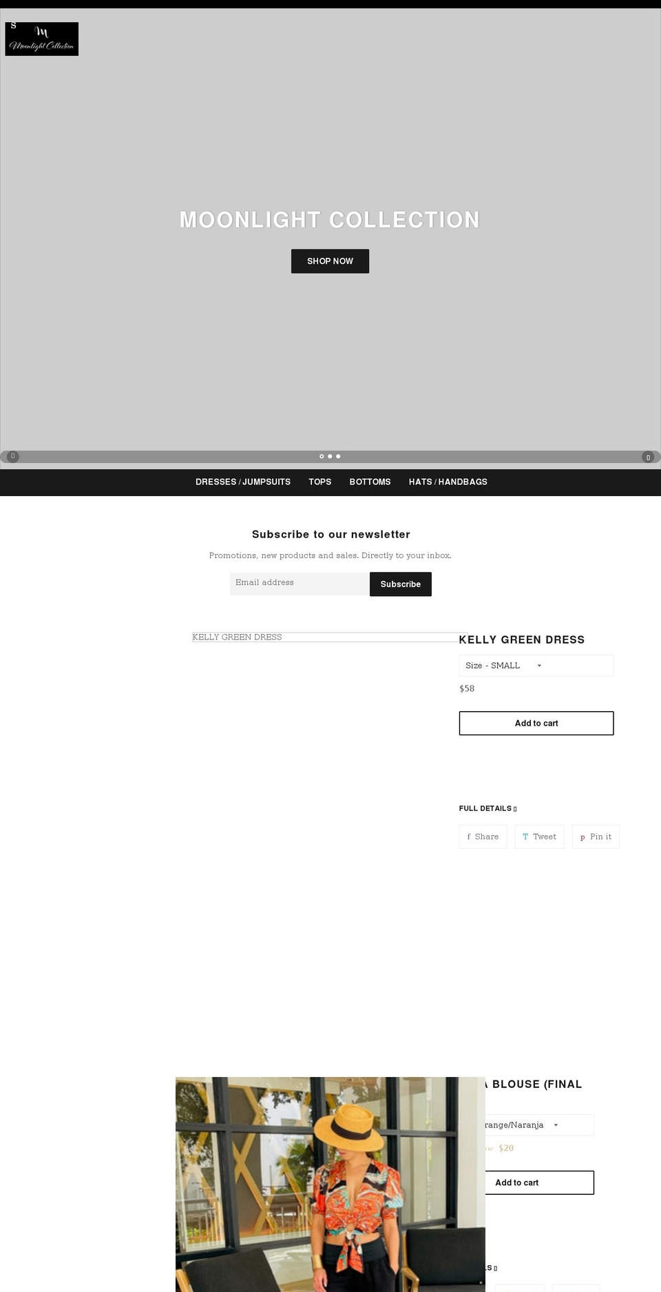 moonlight-collection.com shopify website screenshot