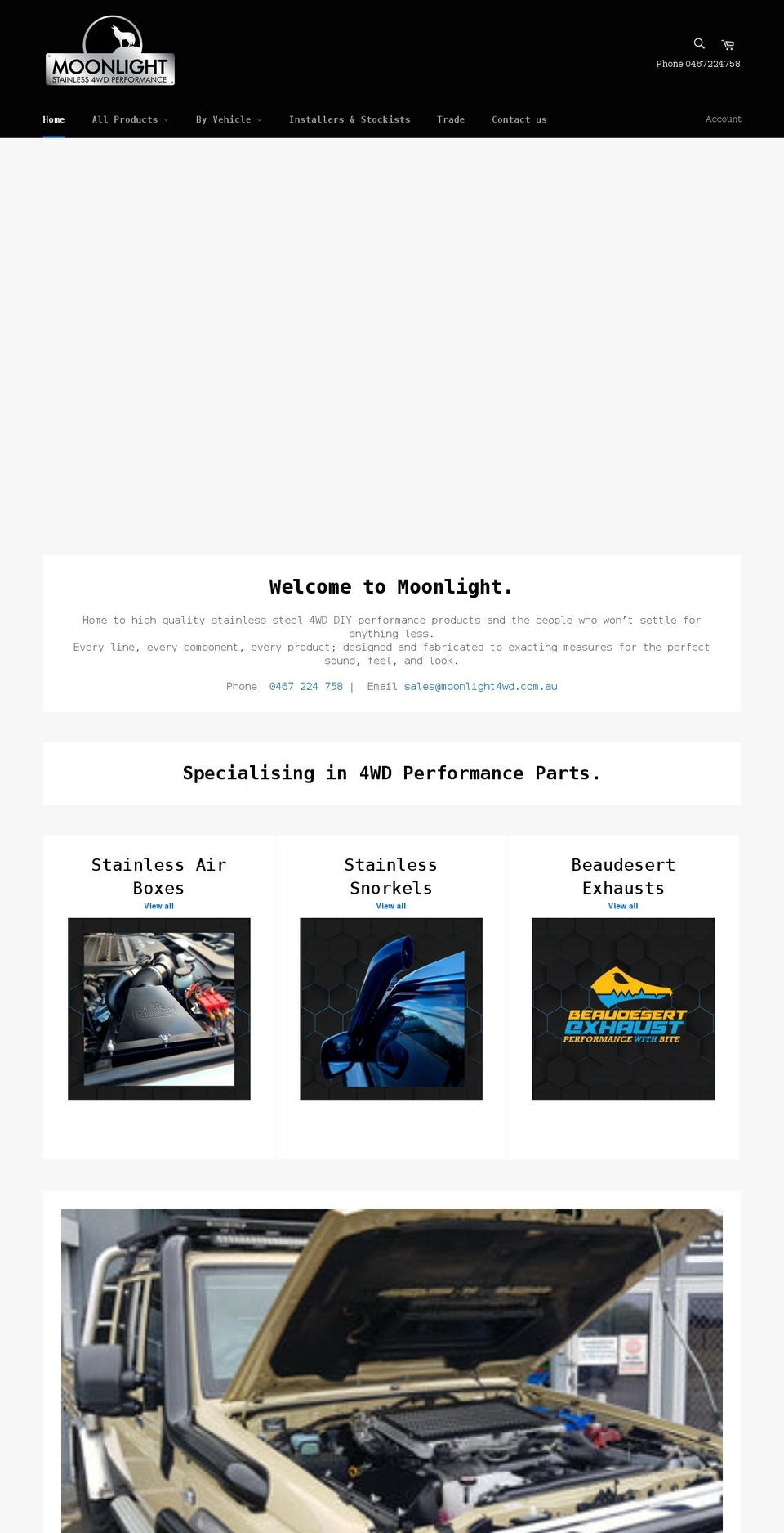 moonlight4wd.com.au shopify website screenshot