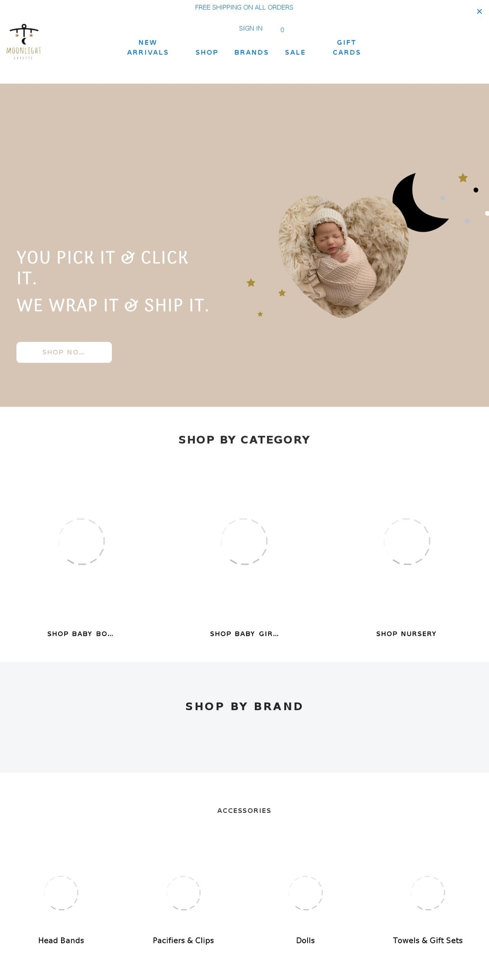 moonlightlayette.com shopify website screenshot