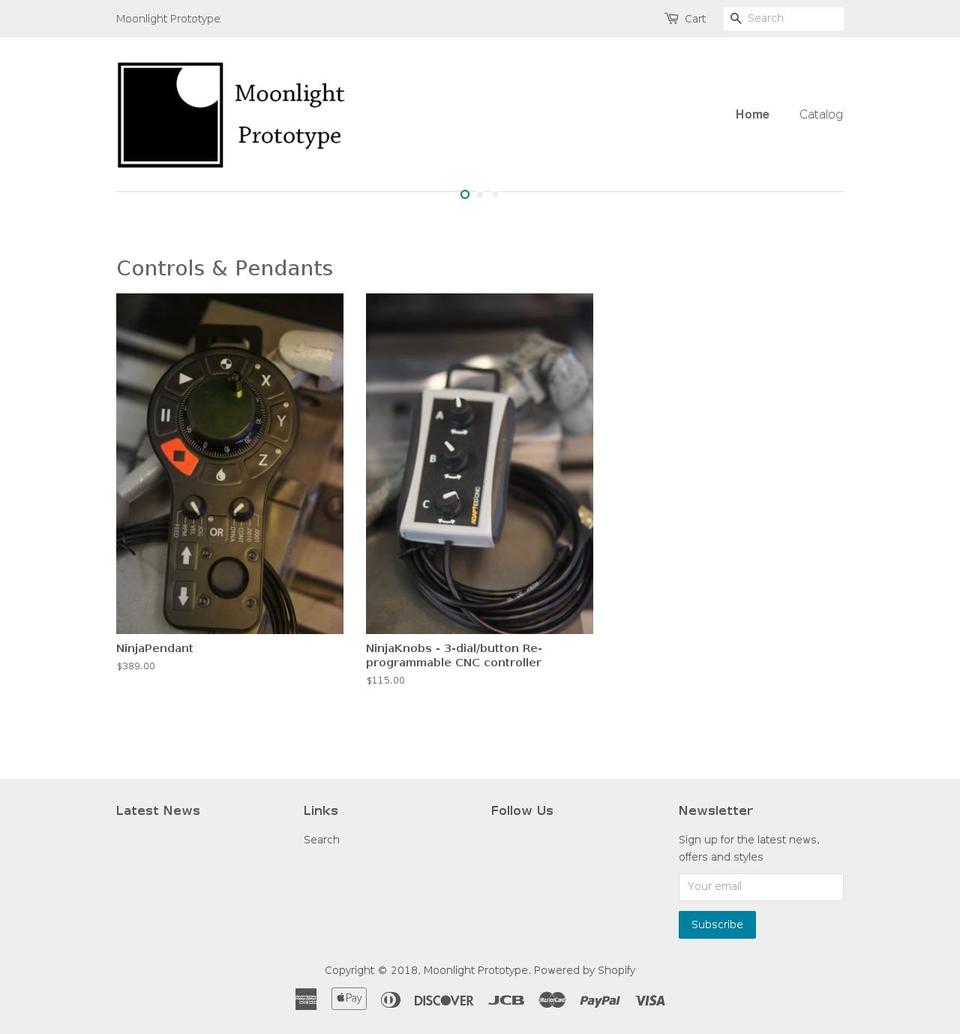 moonlightprototype.com — Shopify storefront screenshot