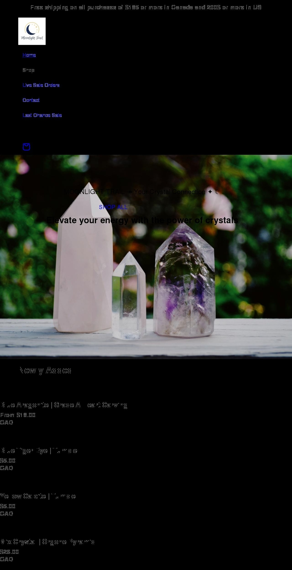 moonlighttrail.com shopify website screenshot