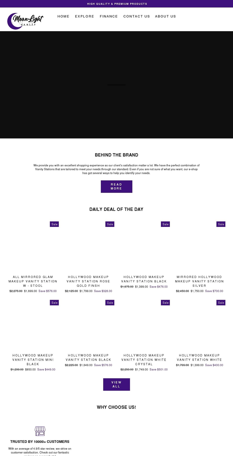 moonlightvanity.com — Shopify storefront screenshot