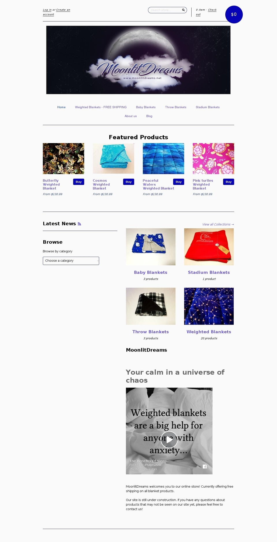 moonlitdreams.net shopify website screenshot