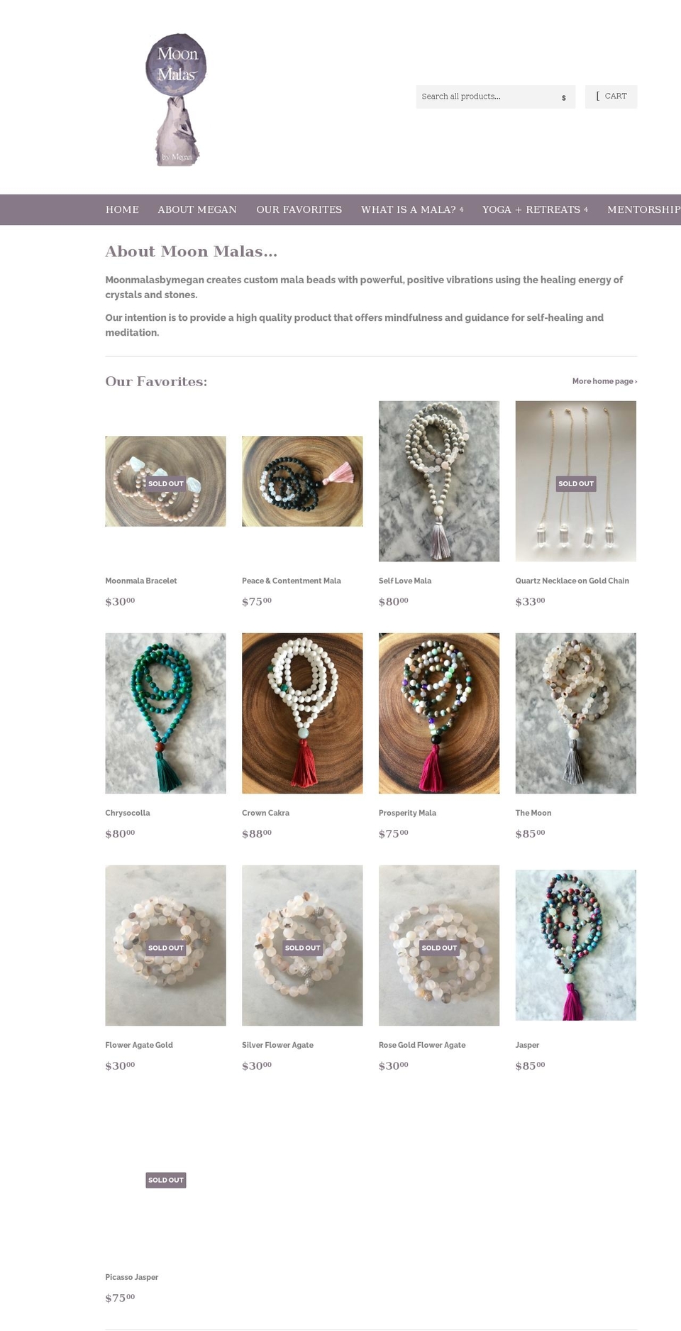 moonmalasbymegan.com shopify website screenshot