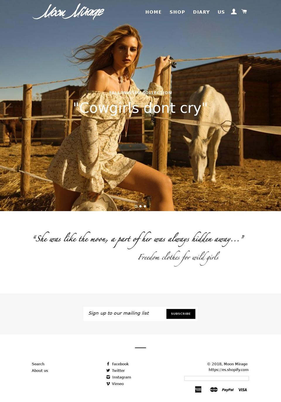 moonmirage.com — Shopify storefront screenshot