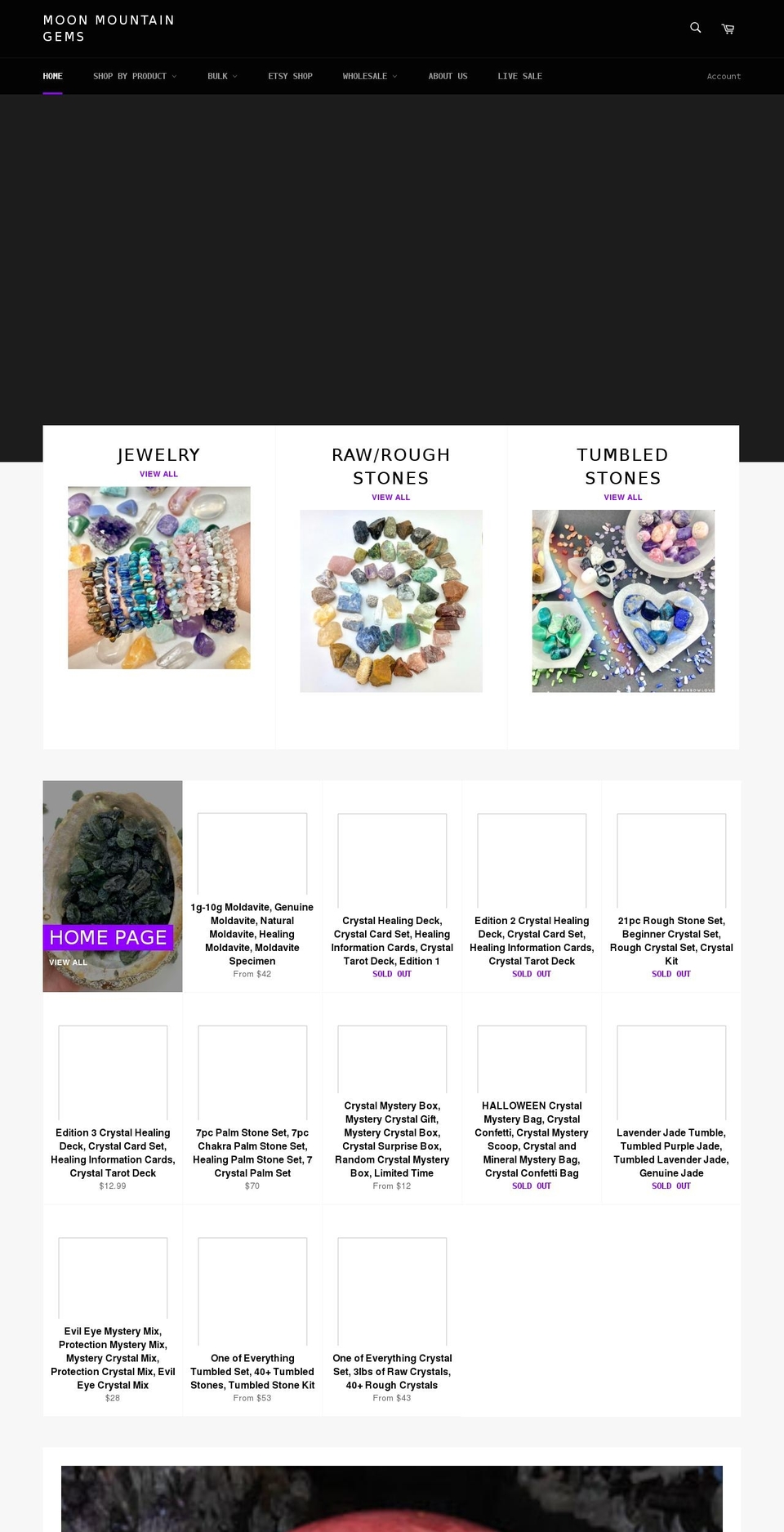 moonmountaingemsshop.com shopify website screenshot