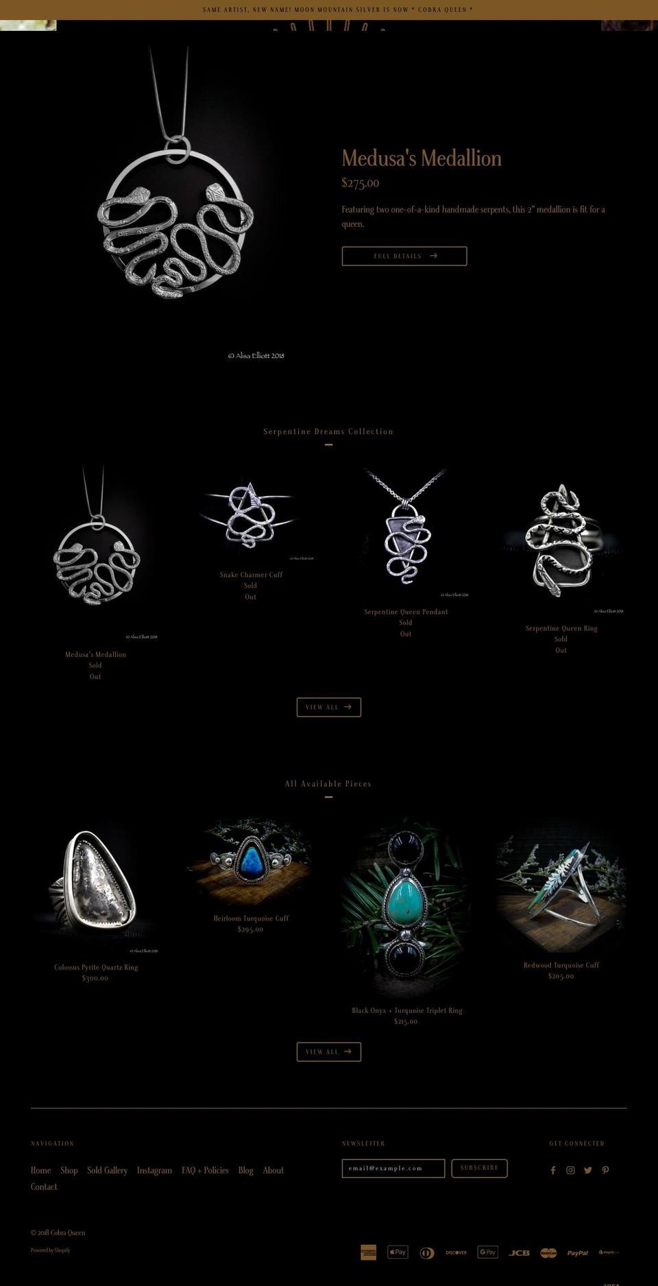 moonmountainsilver.com — Shopify storefront screenshot