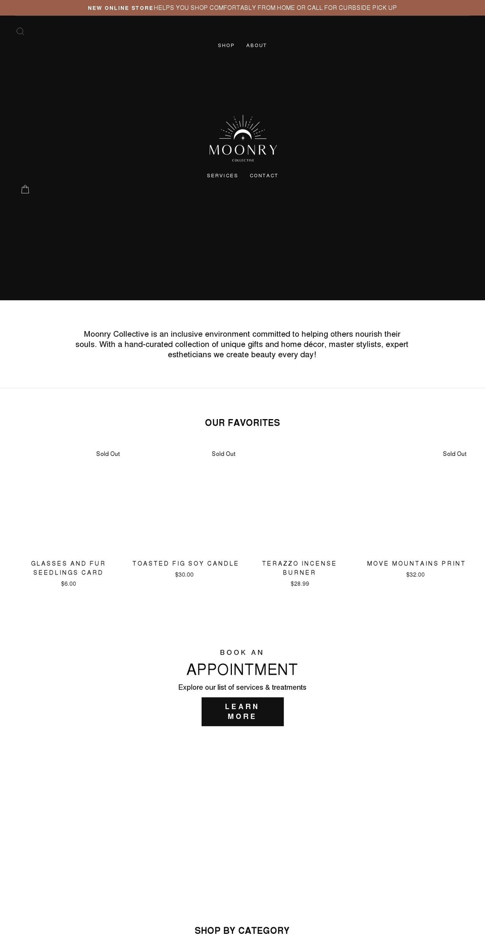 moonrycollective.com shopify website screenshot