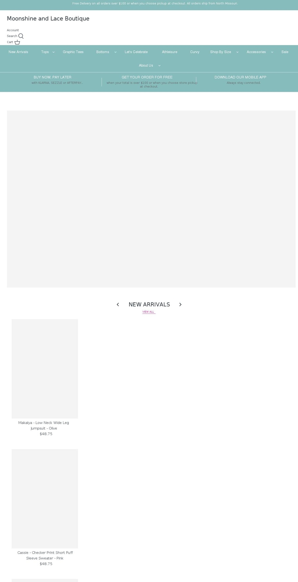 moonshineandlaceboutique.com — Shopify storefront screenshot