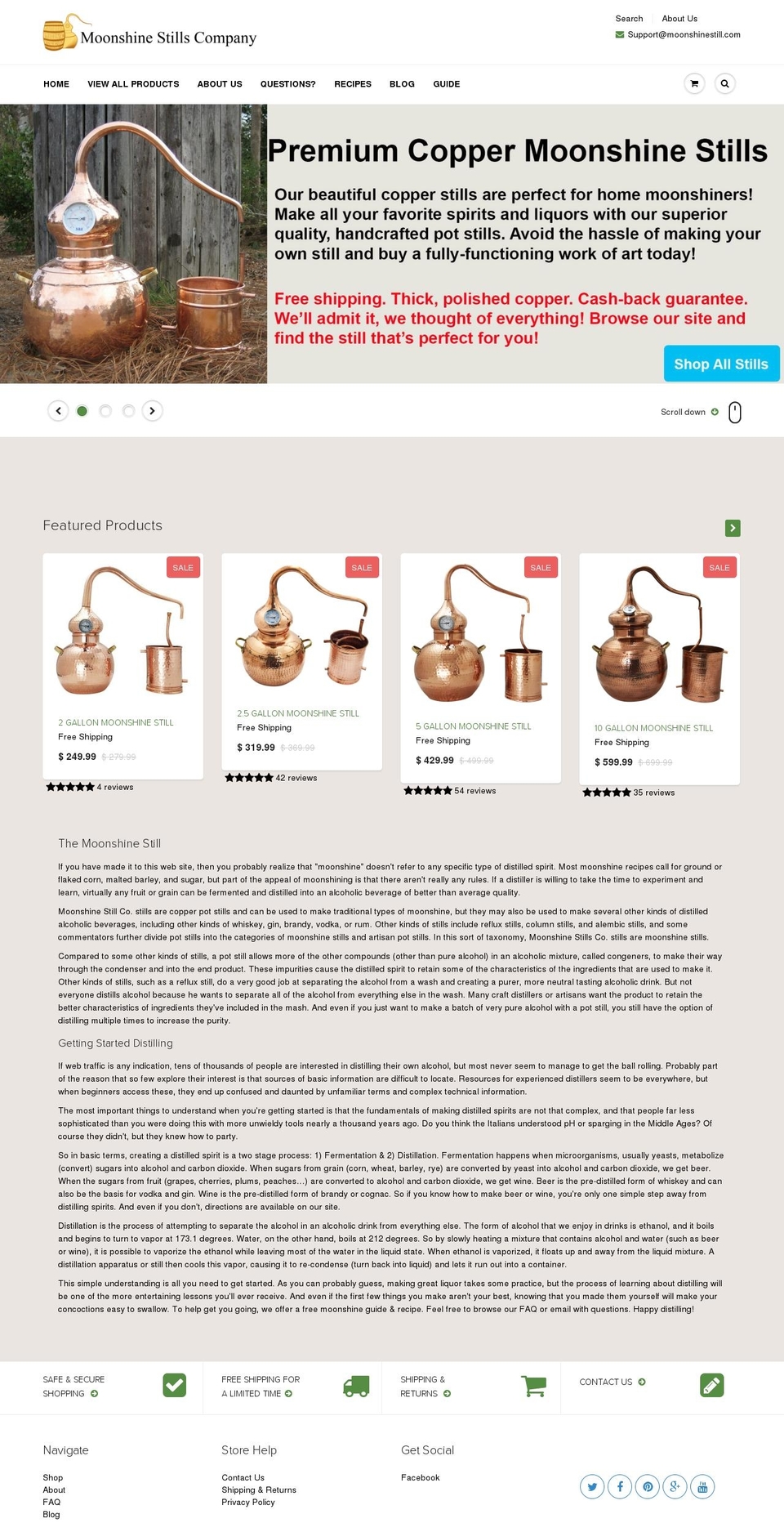 moonshinestillforsale.com — Shopify storefront screenshot