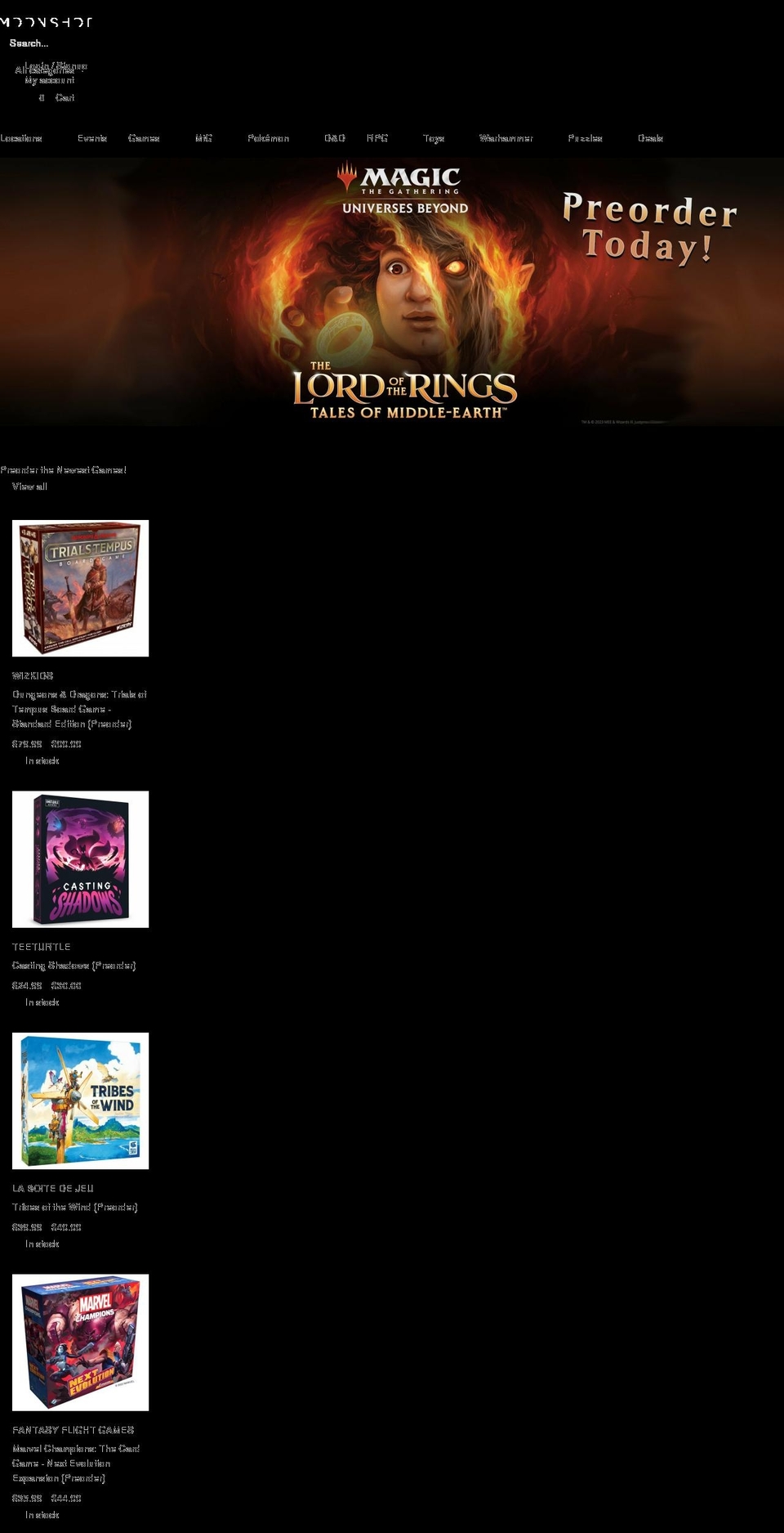moonshotgamestore.com shopify website screenshot