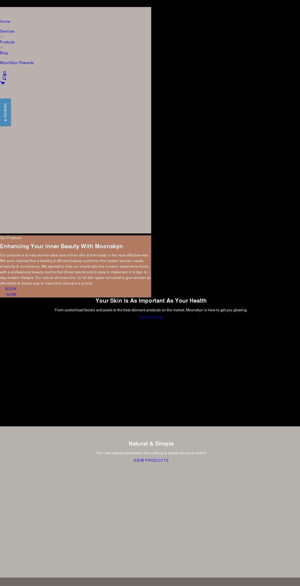 moonskyn.com shopify website screenshot