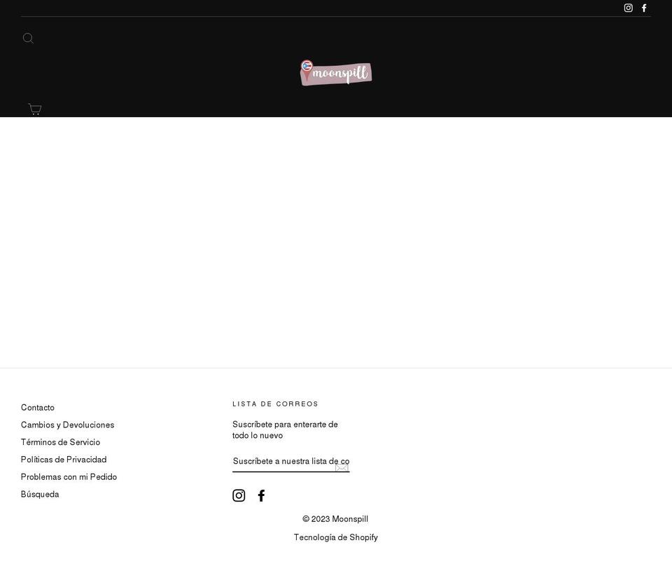 moonspill.com shopify website screenshot