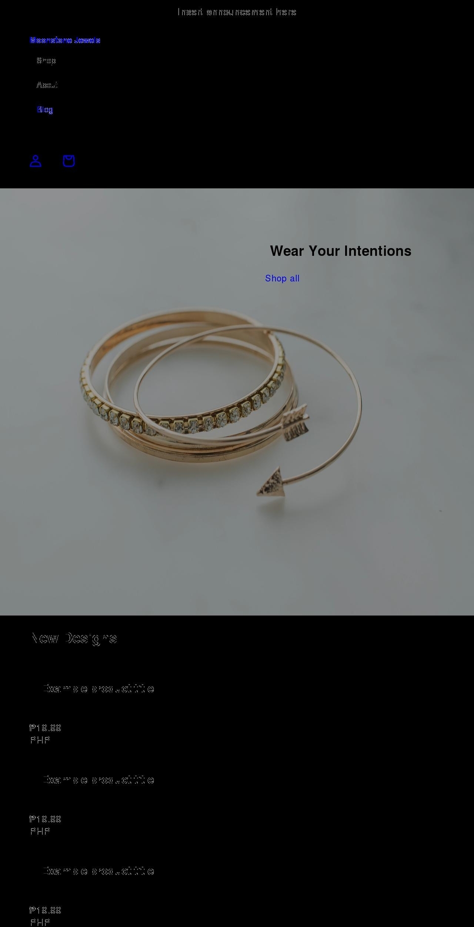 moonstonejewels.com shopify website screenshot