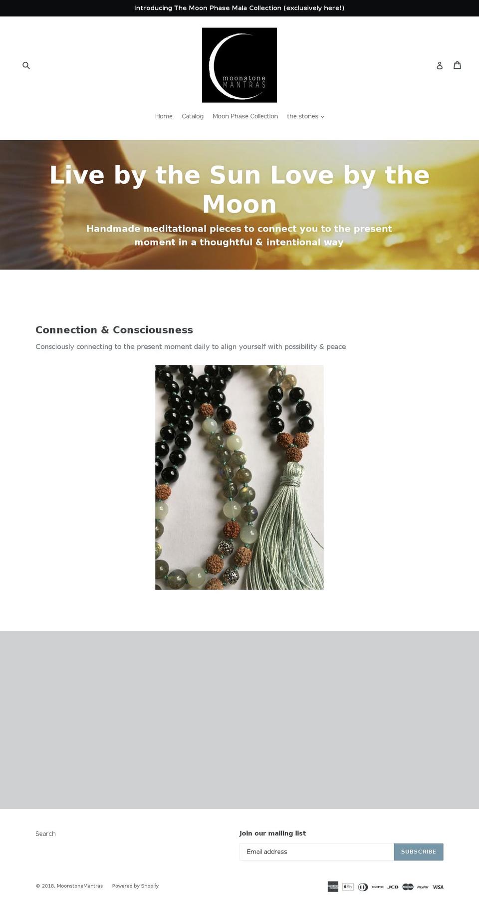 moonstonemantras.com — Shopify storefront screenshot