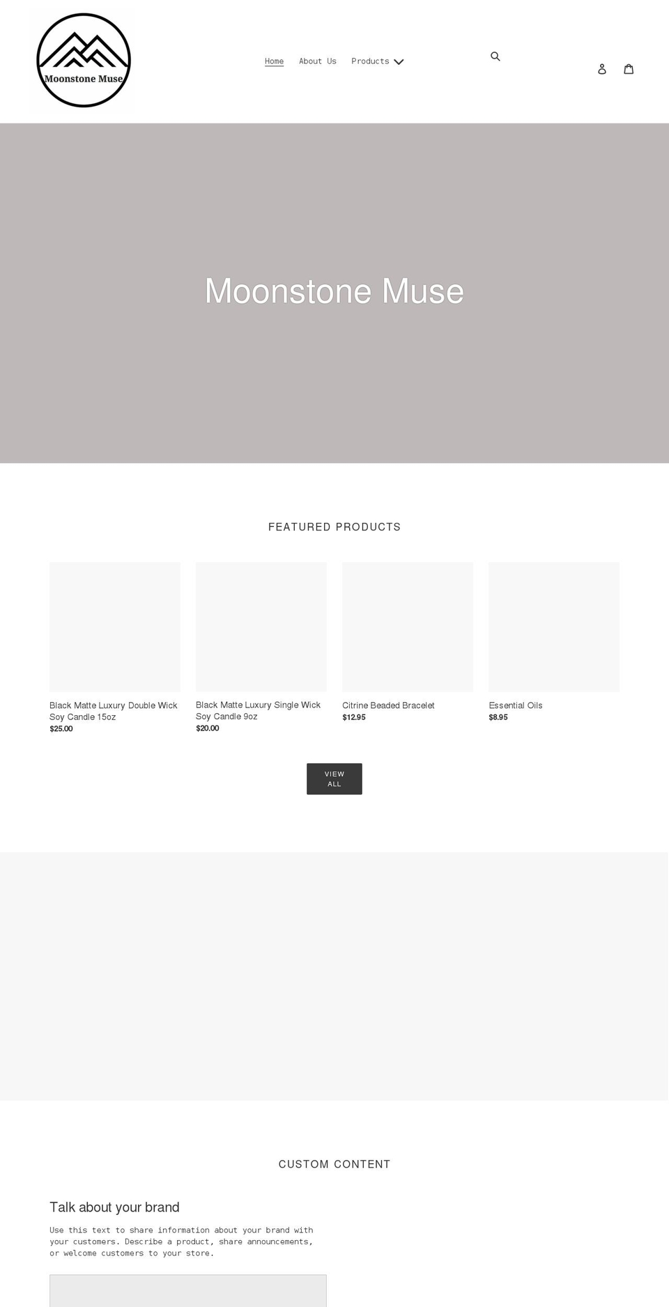 moonstonemuseco.com shopify website screenshot