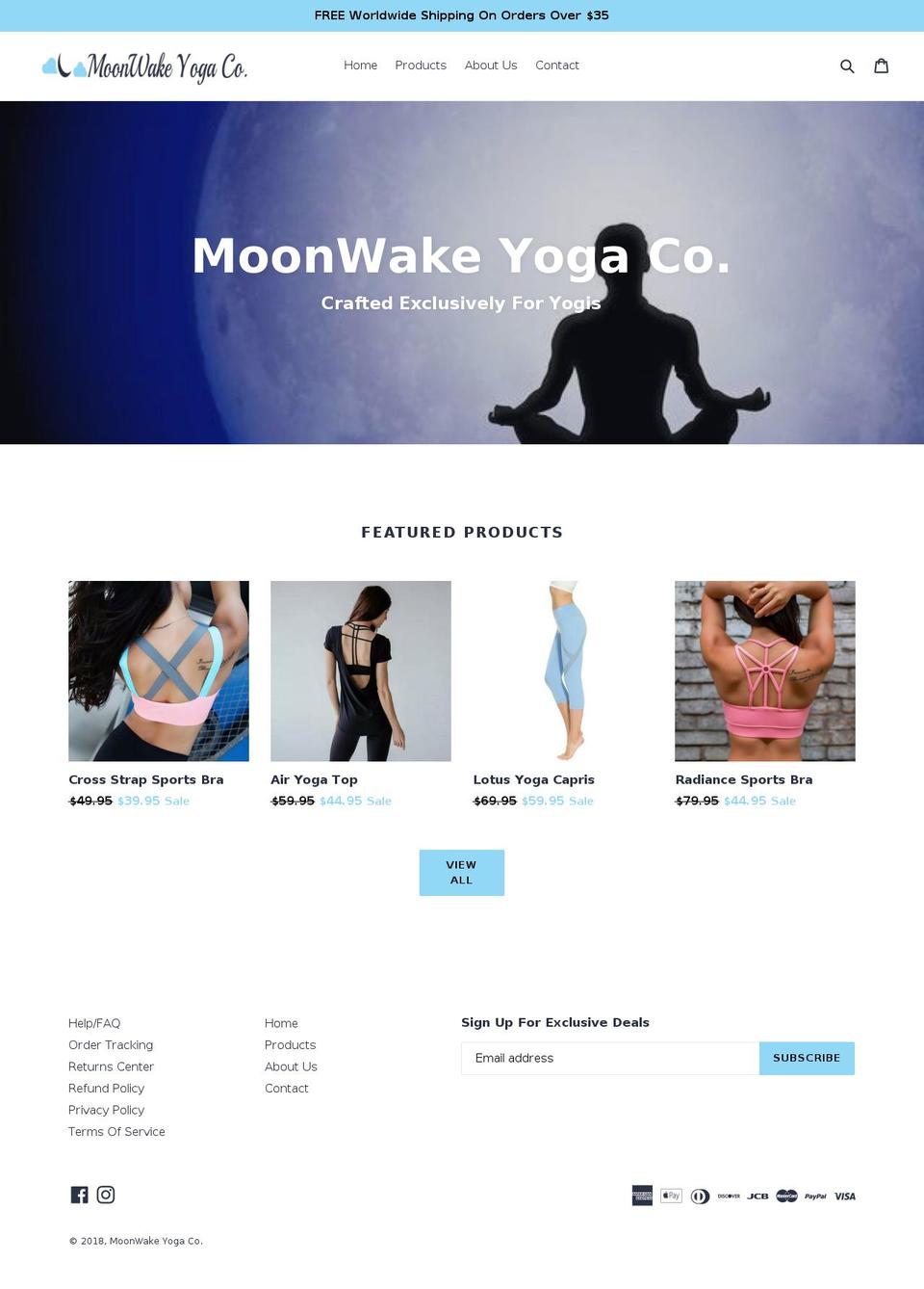 moonwakeyoga.com shopify website screenshot