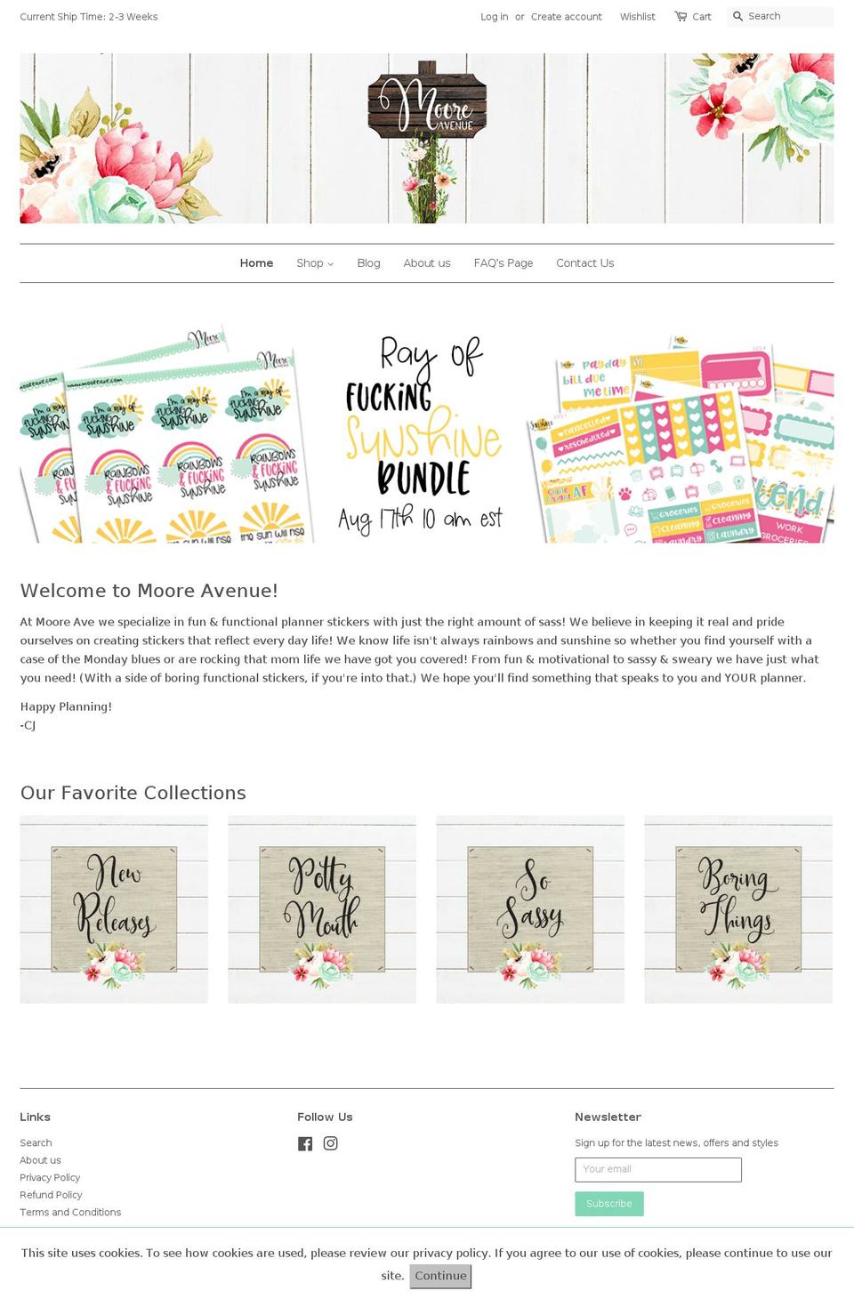 mooreave.com shopify website screenshot