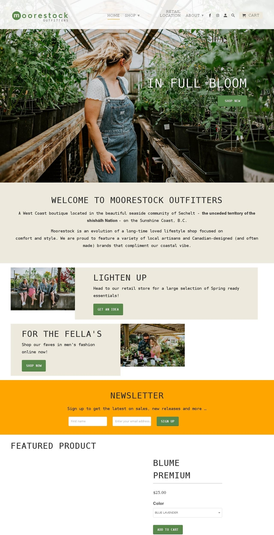 moorestock.ca shopify website screenshot