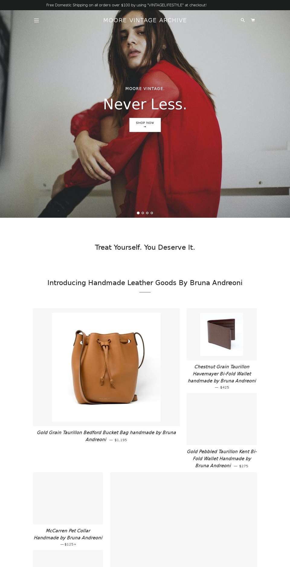 moorevintage.com shopify website screenshot