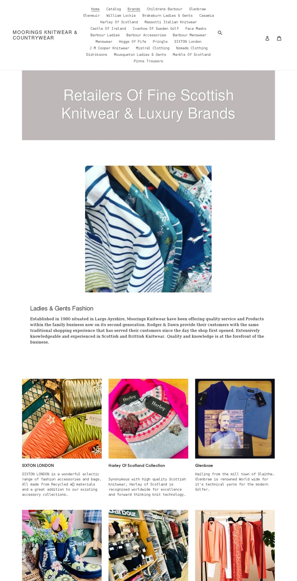 mooringsknitwear.com shopify website screenshot