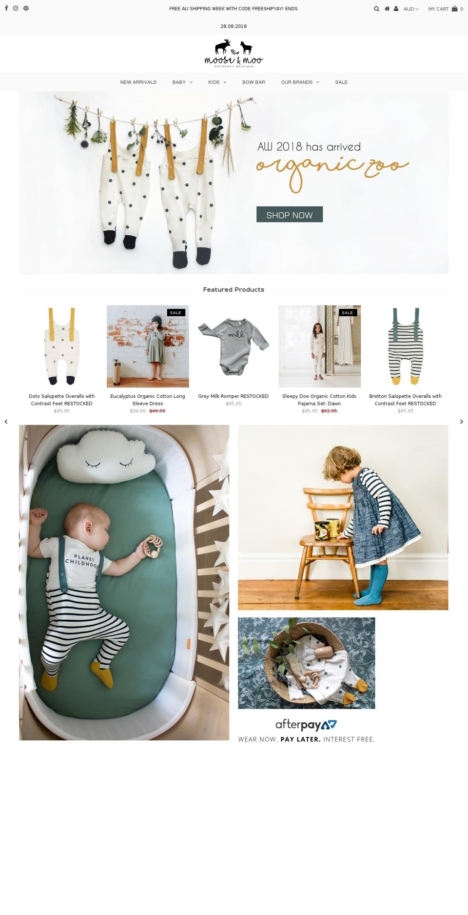 mooseandmoo.com.au shopify website screenshot