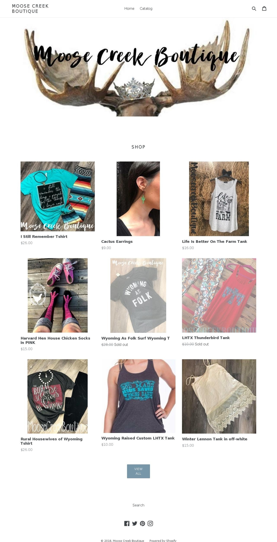 moosecreekboutique.com — Shopify storefront screenshot