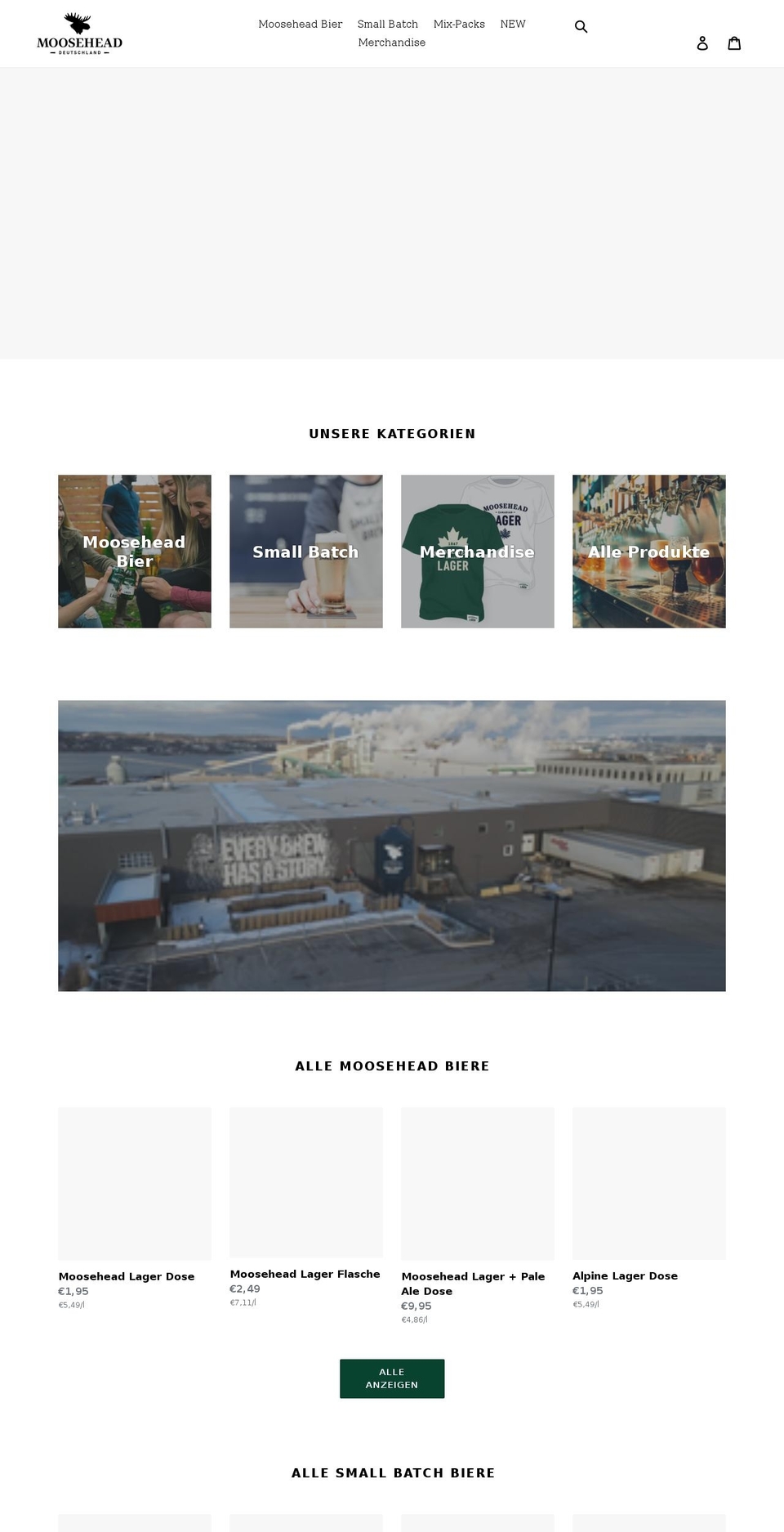 moosehead.de shopify website screenshot