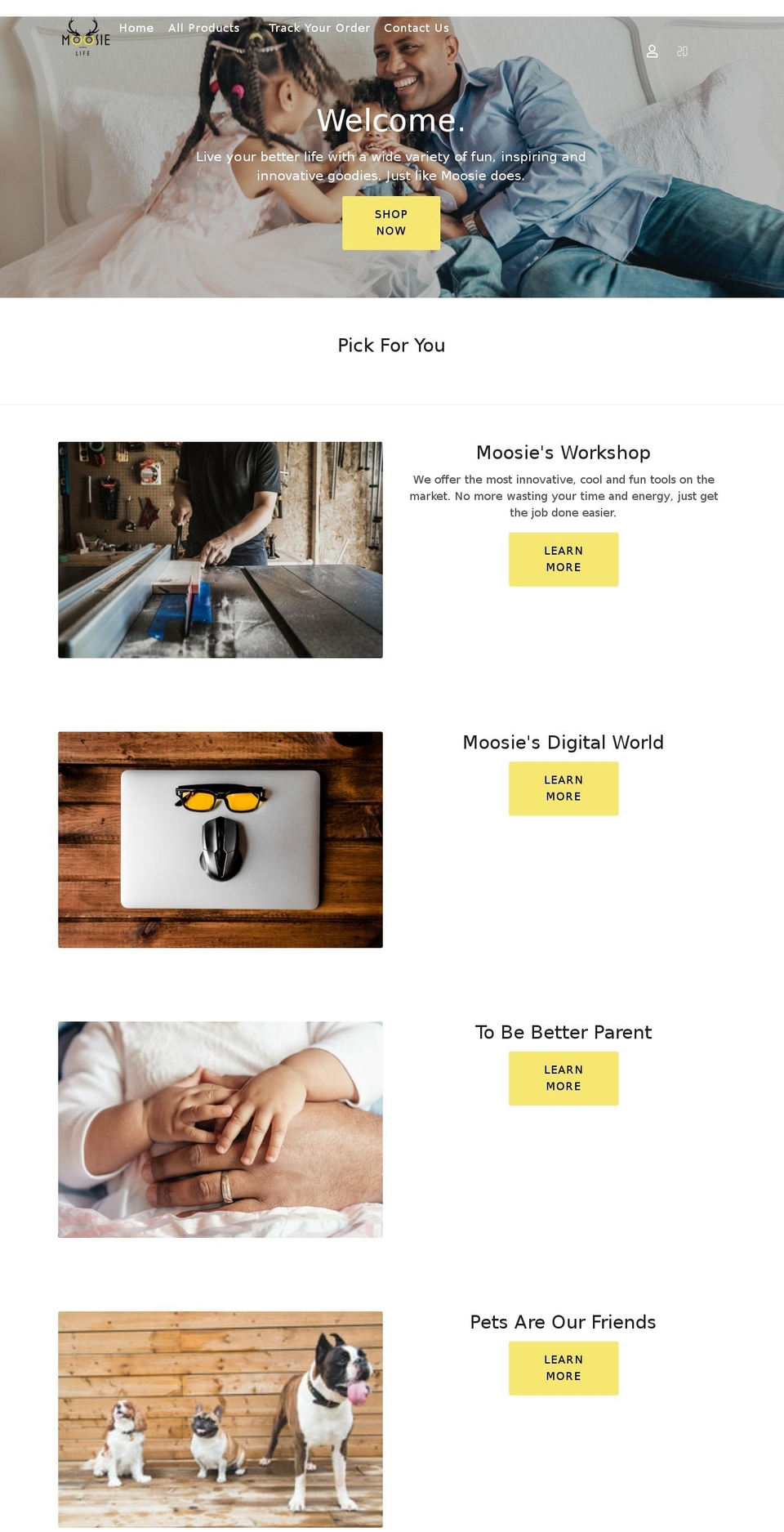 moosieslife.com shopify website screenshot