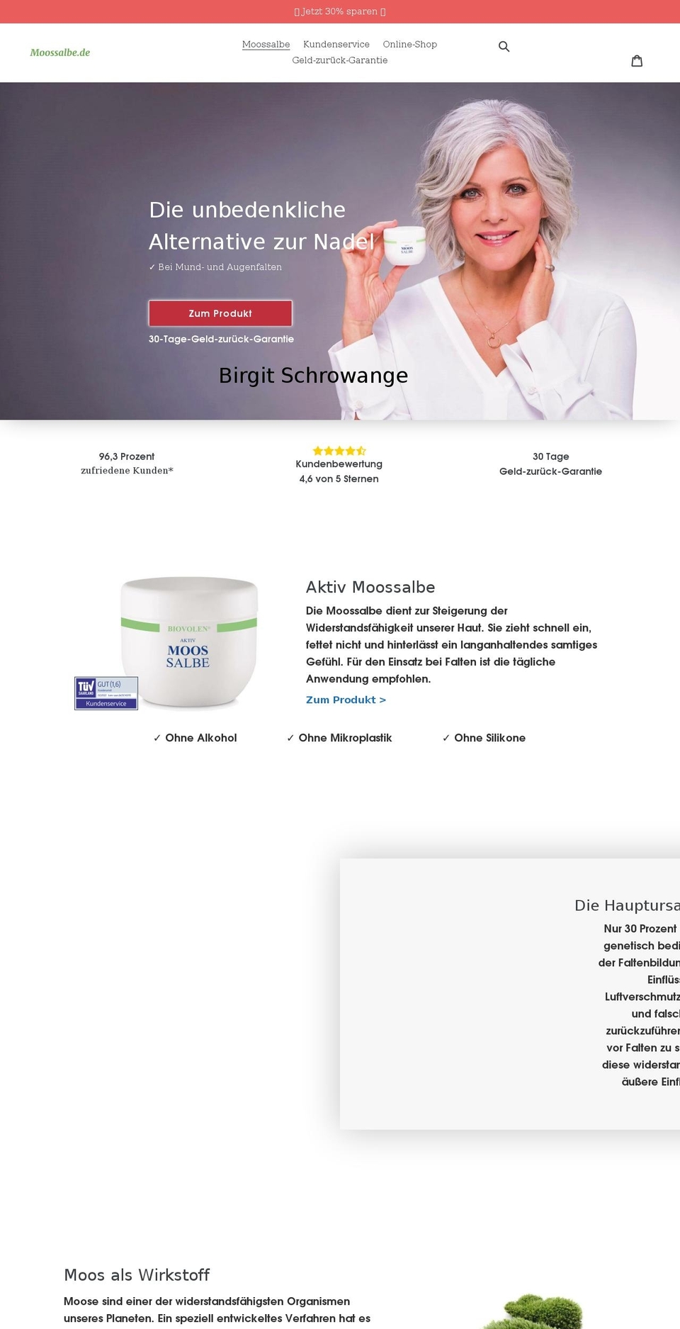 moossalbe.de shopify website screenshot