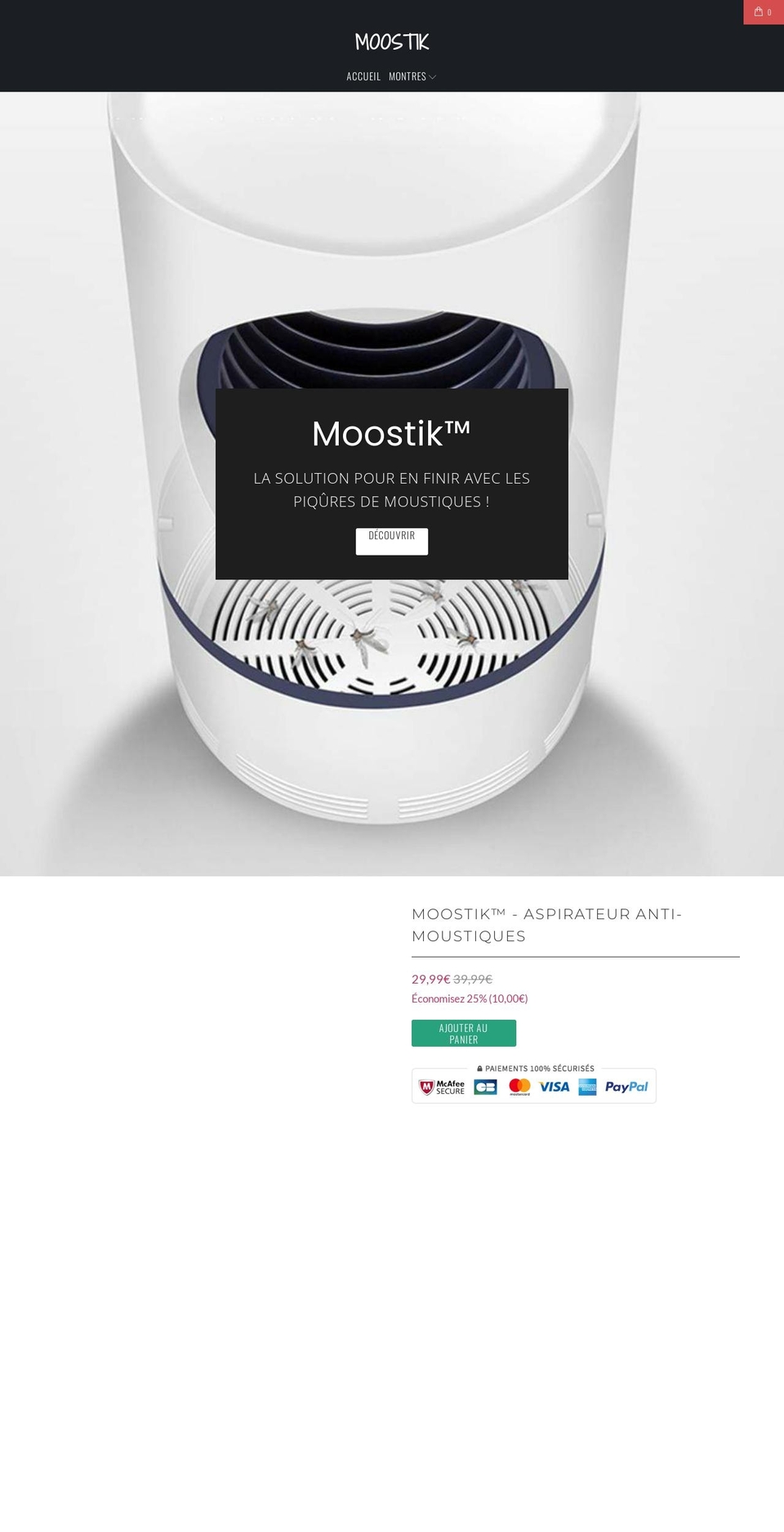 moostik.fr shopify website screenshot