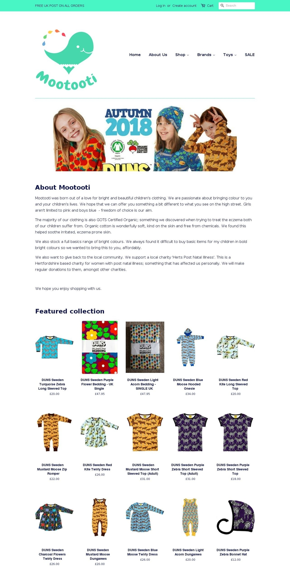 mootooti.com — Shopify storefront screenshot