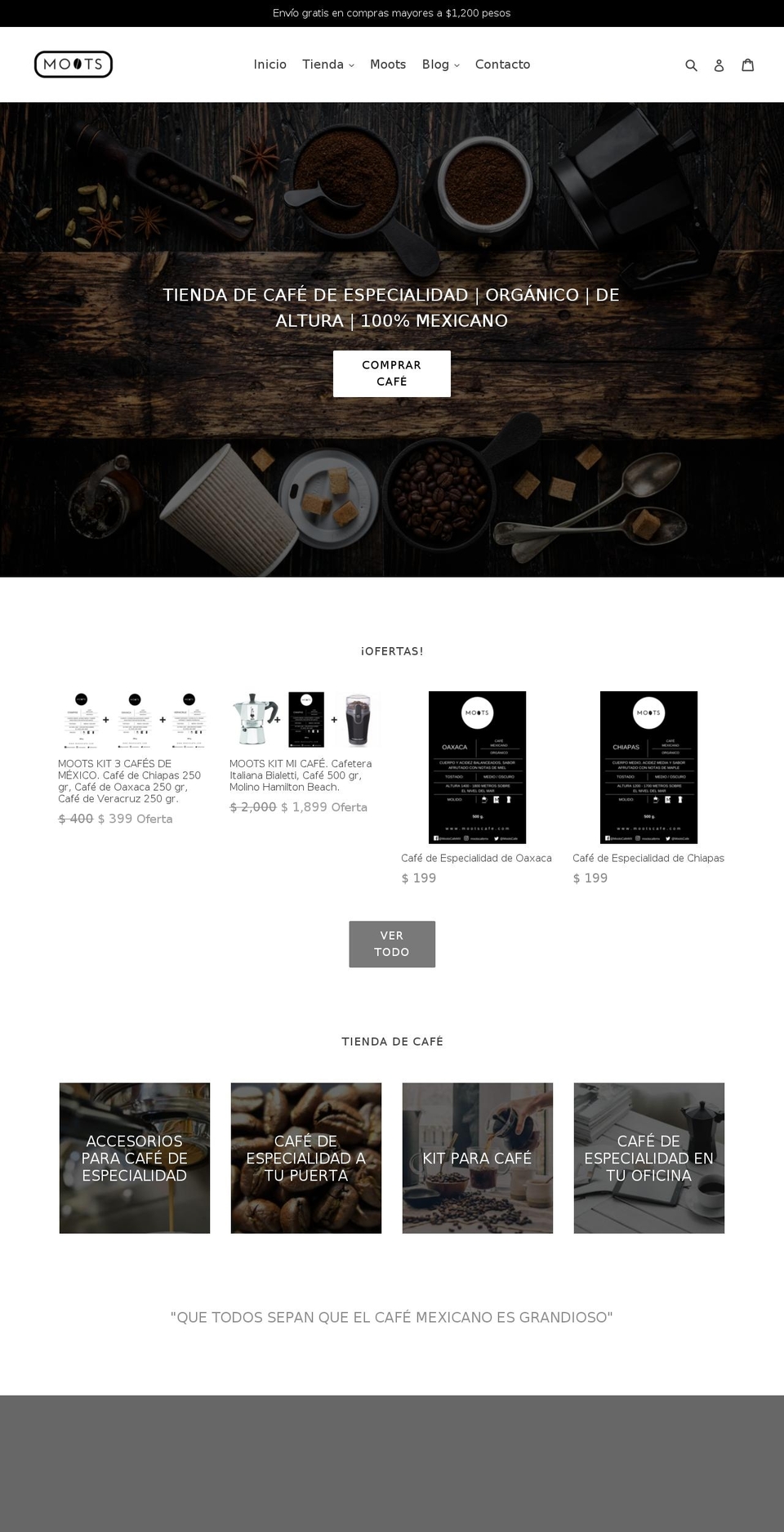 mootscafe.com — Shopify storefront screenshot