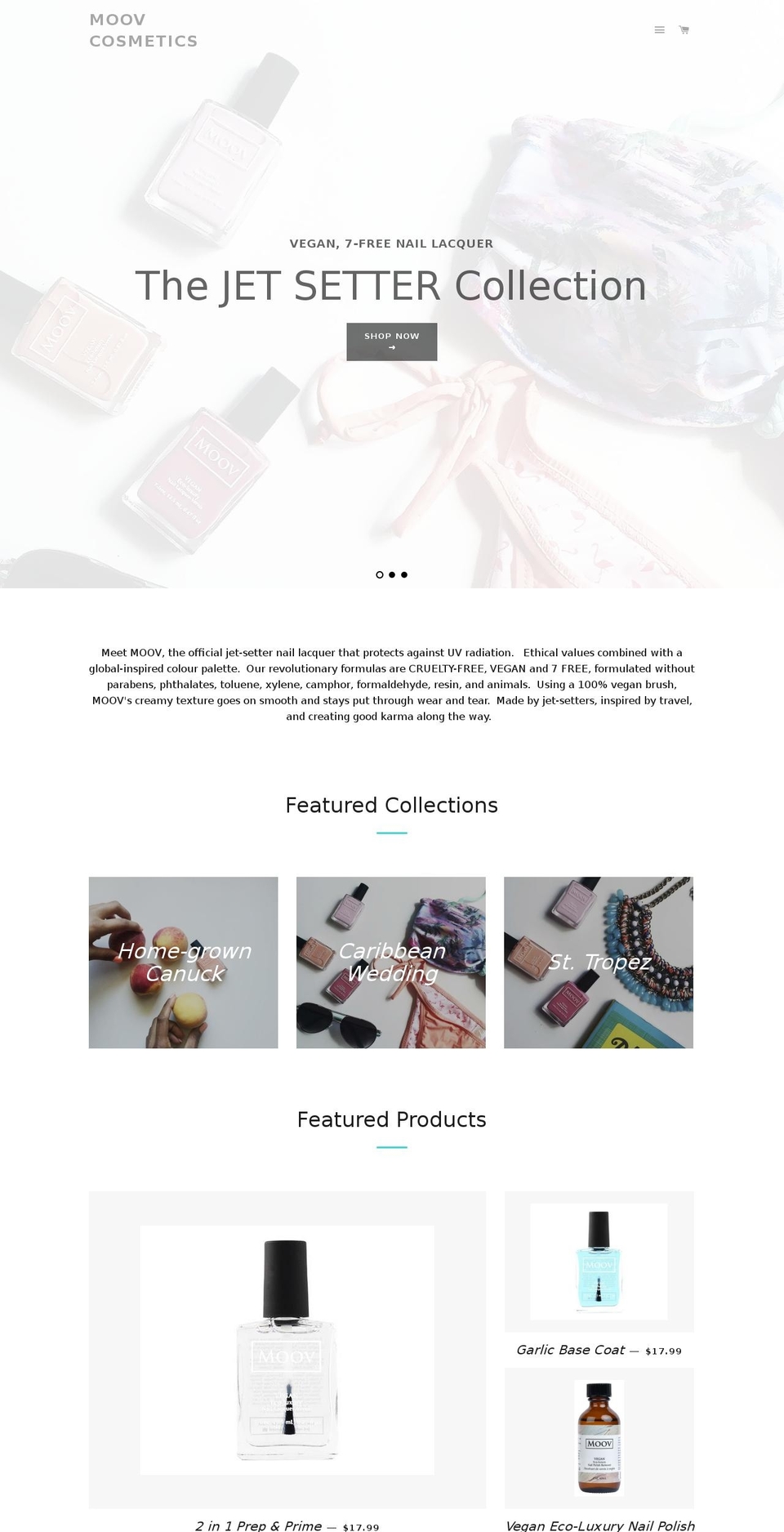 moovcosmetics.com shopify website screenshot