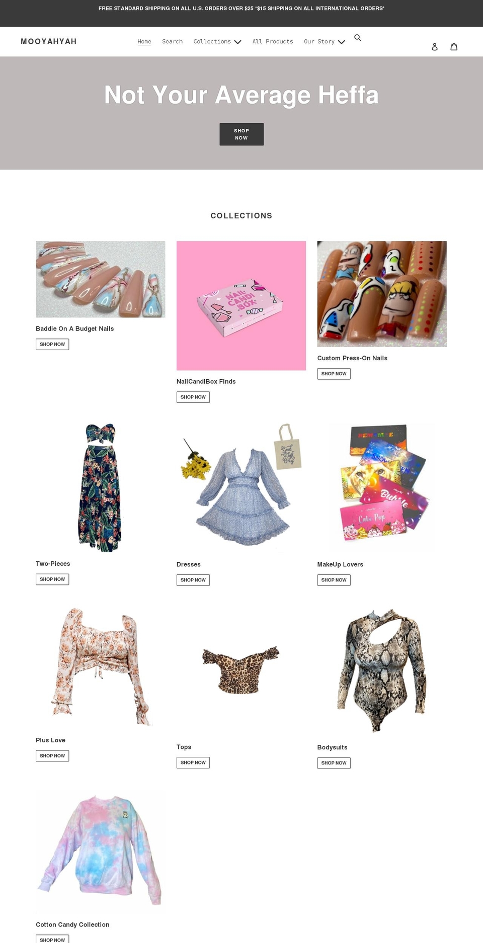 mooyahyah.com shopify website screenshot