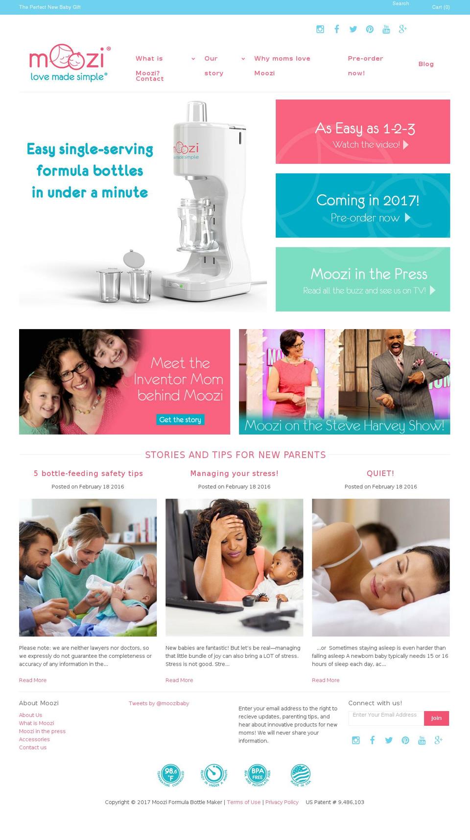 moozibaby.com shopify website screenshot