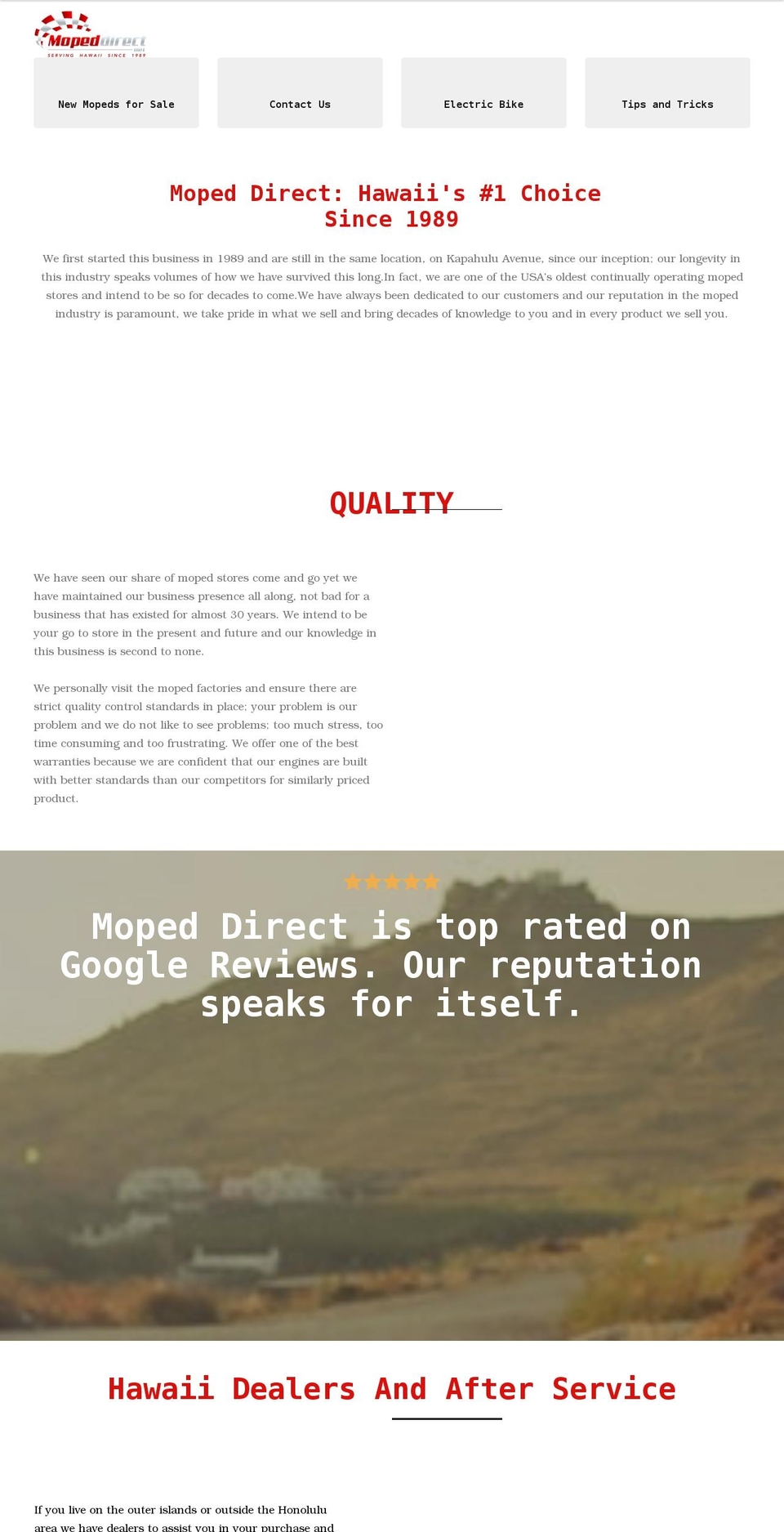 mopeddirect.net shopify website screenshot