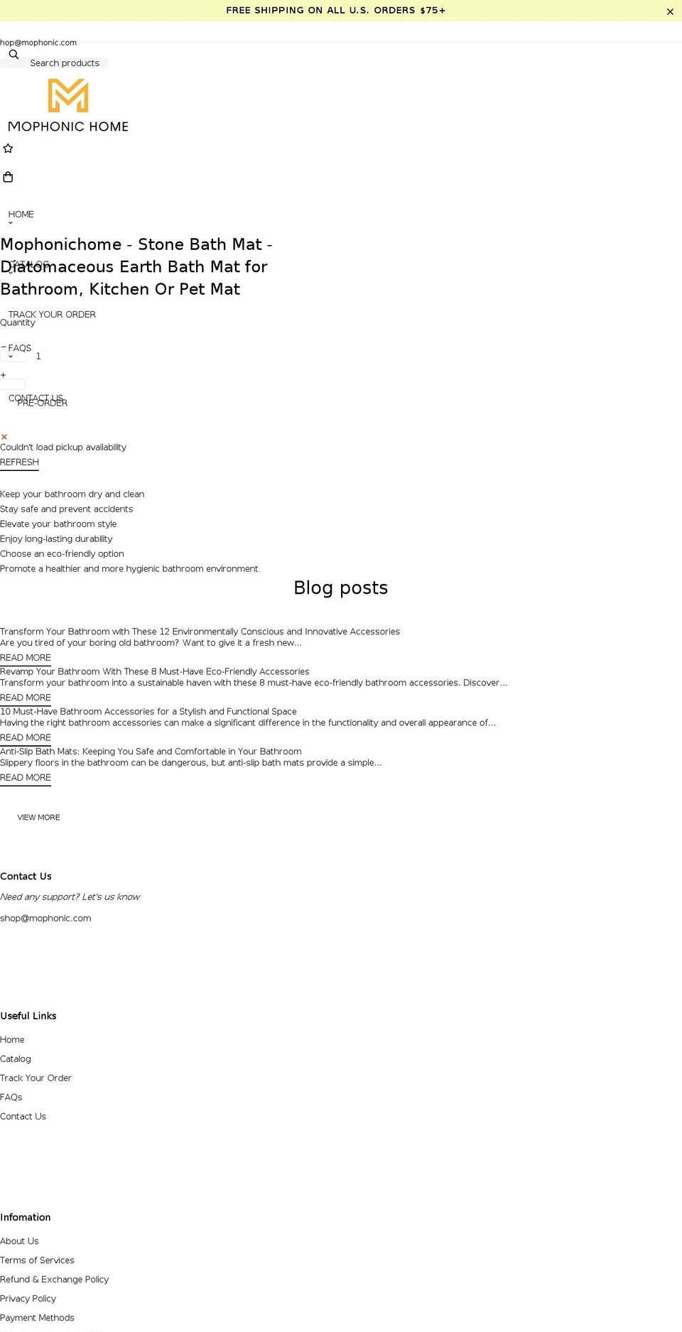 mophonic.com shopify website screenshot