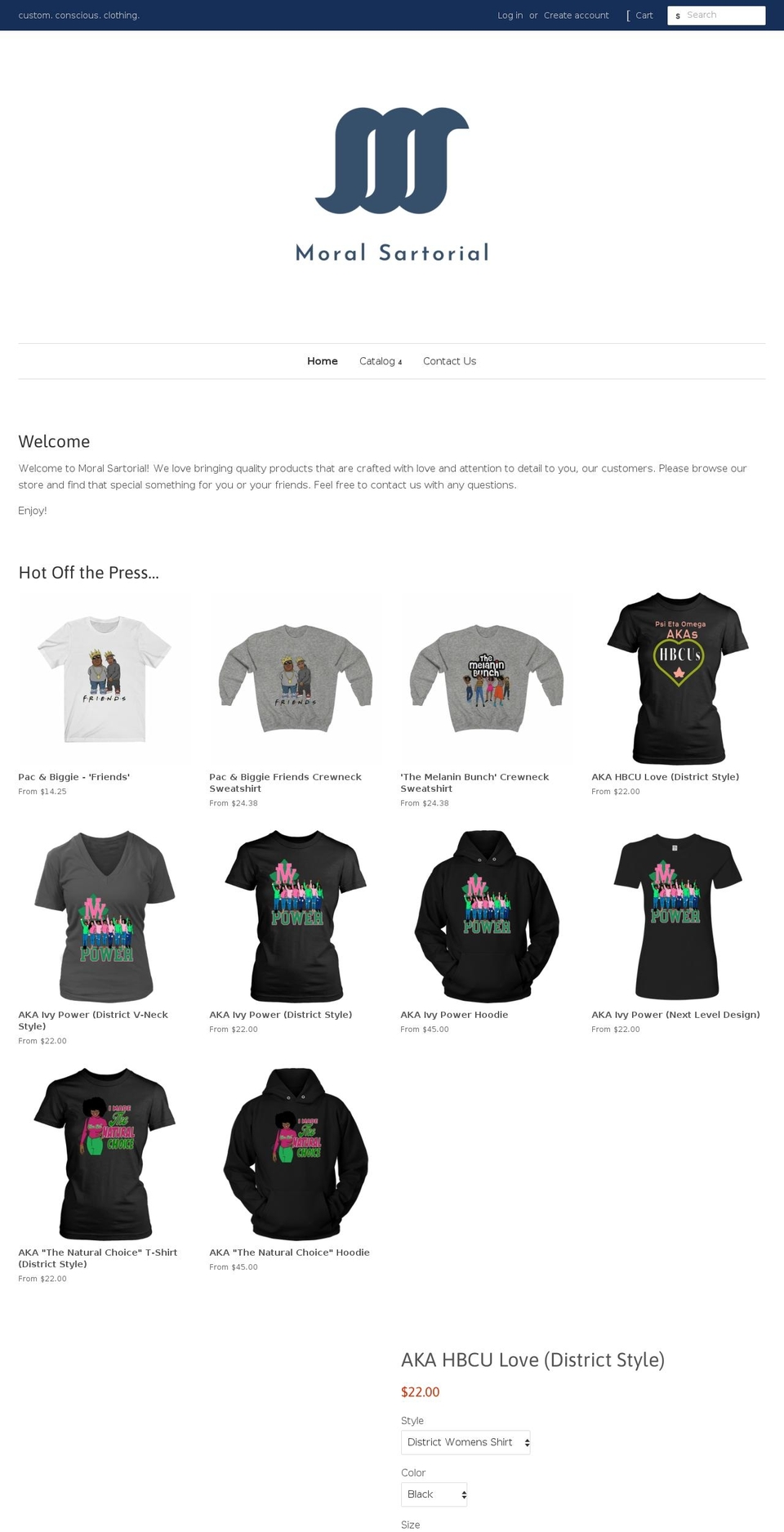 moralsartorial.com — Shopify storefront screenshot