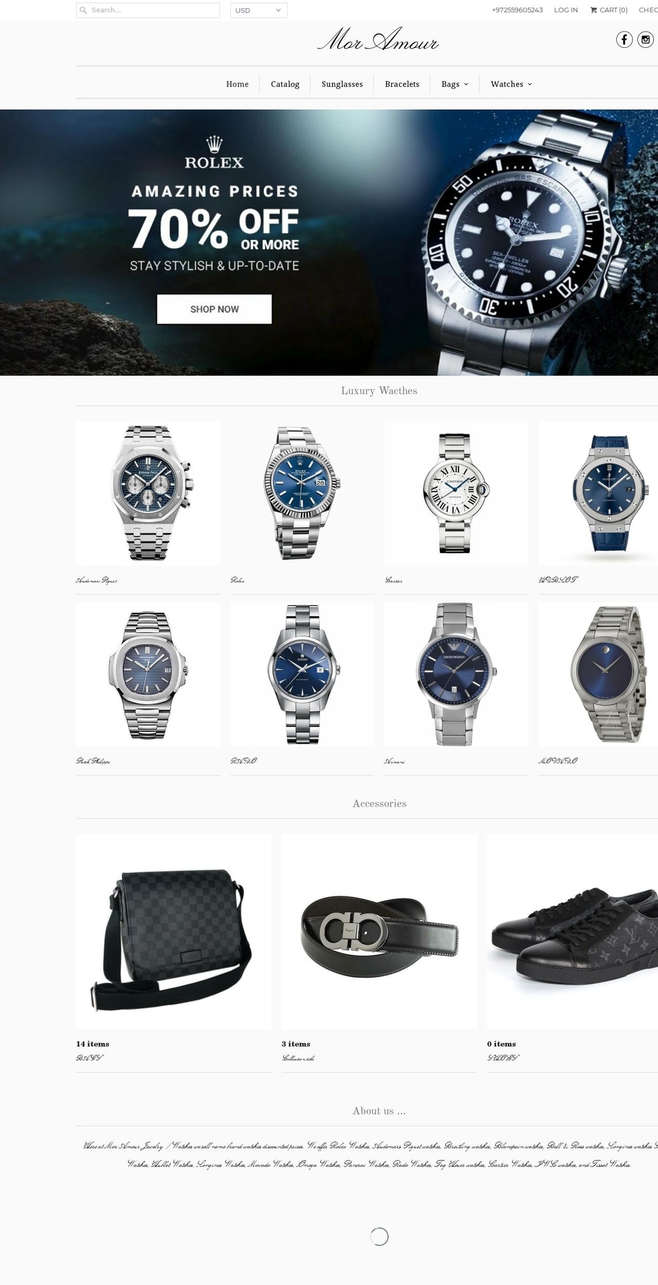 moramourjewelry.com — Shopify storefront screenshot